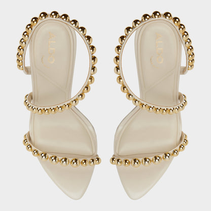 Attey in Cream - Strappy heeled sandal, Stiletto heel | Aldo Essential