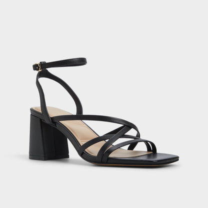 Esther Black Women's Block heels - Strappy heeled sandal, Block heel | Aldo Signature