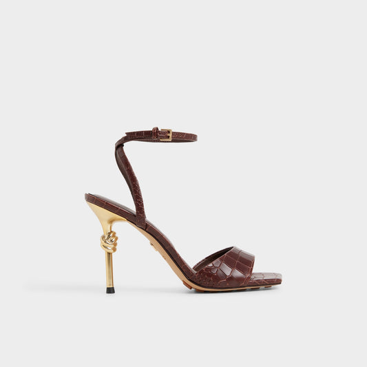 Harmonious in Dark Brown - Strappy heeled sandal | Aldo Premium
