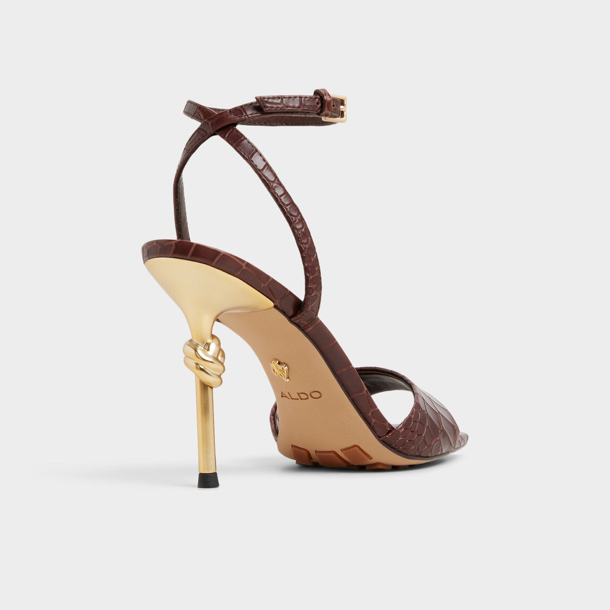 Harmonious in Dark Brown - Strappy heeled sandal | Aldo Premium