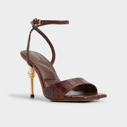 Harmonious in Dark Brown - Strappy heeled sandal | Aldo Premium
