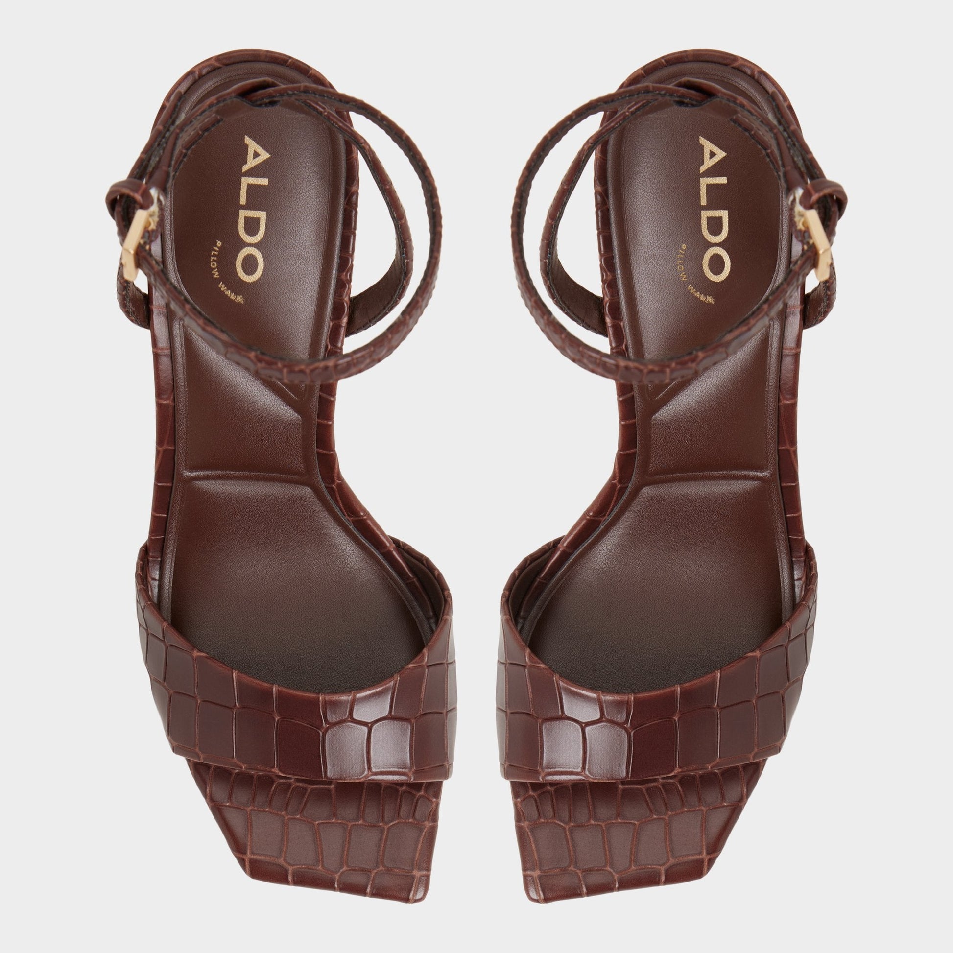 Harmonious in Dark Brown - Strappy heeled sandal | Aldo Premium