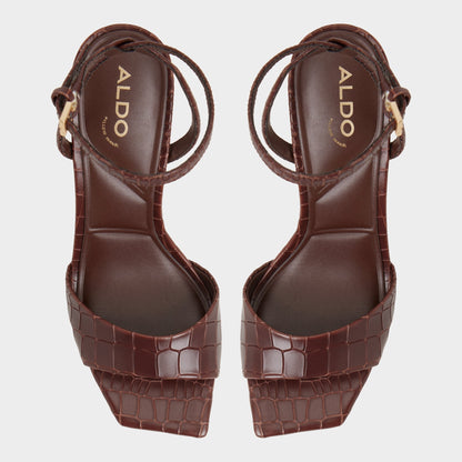 Harmonious in Dark Brown - Strappy heeled sandal | Aldo Premium