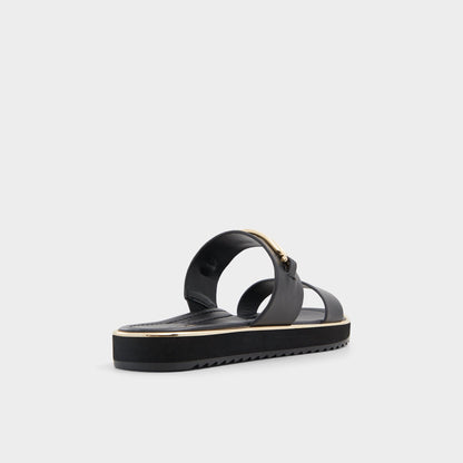 Lagoon Other Black Women's Strappy sandals - Strappy flat sandal, Footbed sandal | Aldo Exclusive