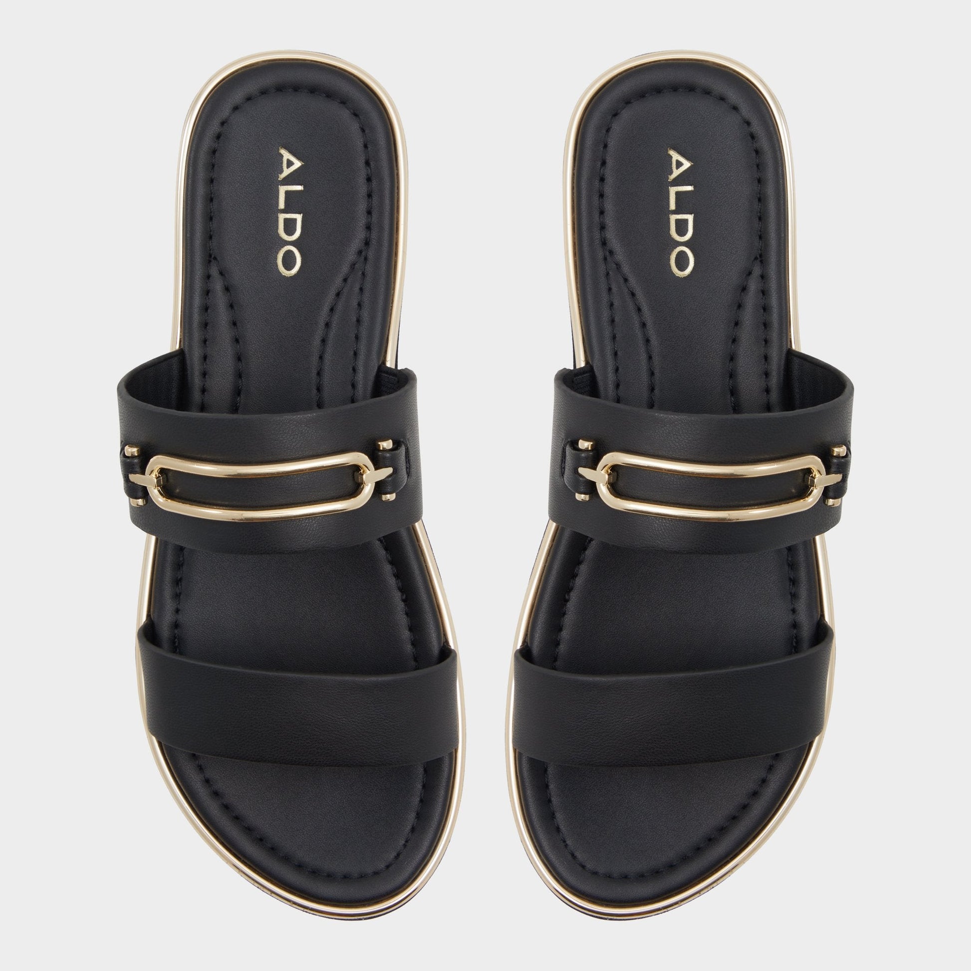 Lagoon Other Black Women's Strappy sandals - Strappy flat sandal, Footbed sandal | Aldo Exclusive