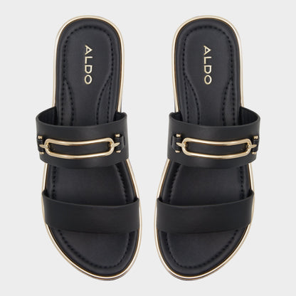 Lagoon Other Black Women's Strappy sandals - Strappy flat sandal, Footbed sandal | Aldo Exclusive