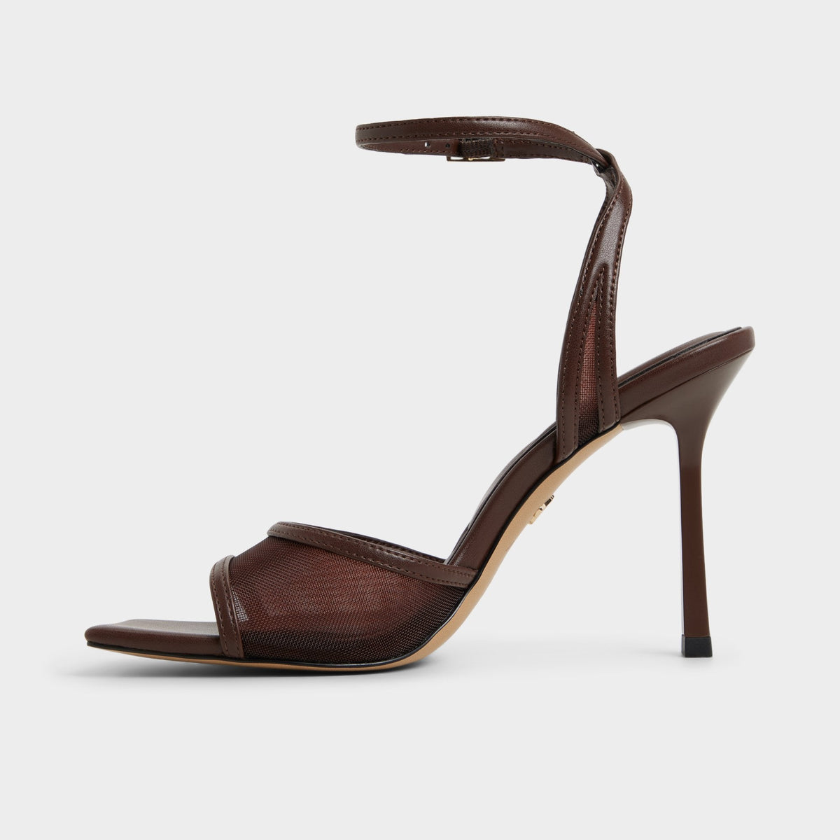 Sharra in Dark Brown - Strappy heeled sandal, Stiletto heel | Aldo Essential