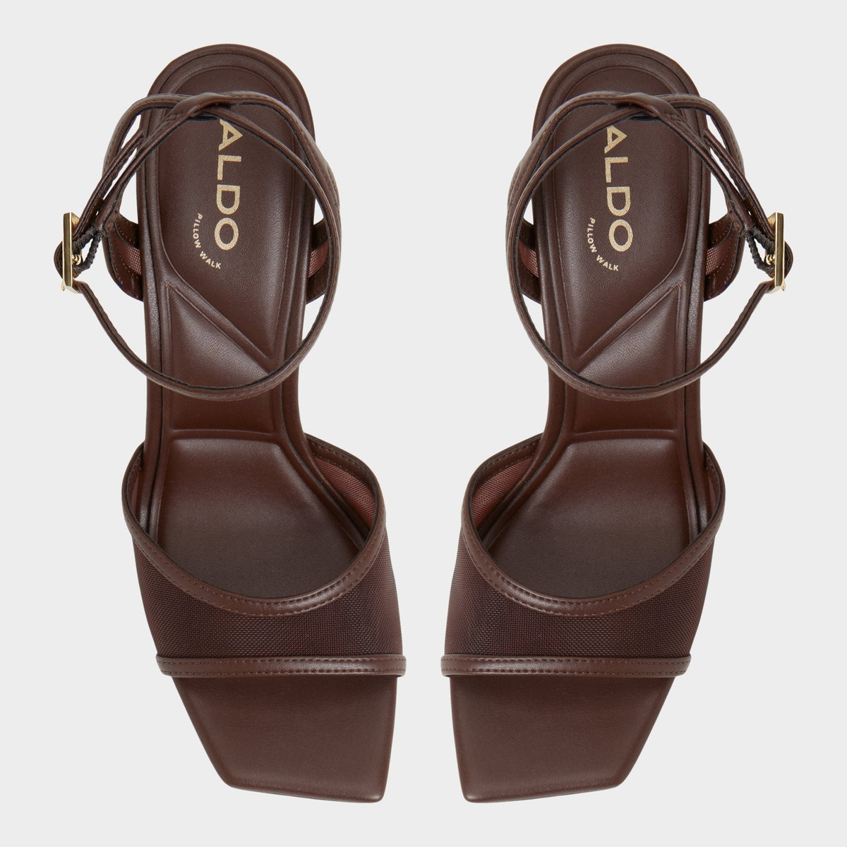 Sharra in Dark Brown - Strappy heeled sandal, Stiletto heel | Aldo Essential