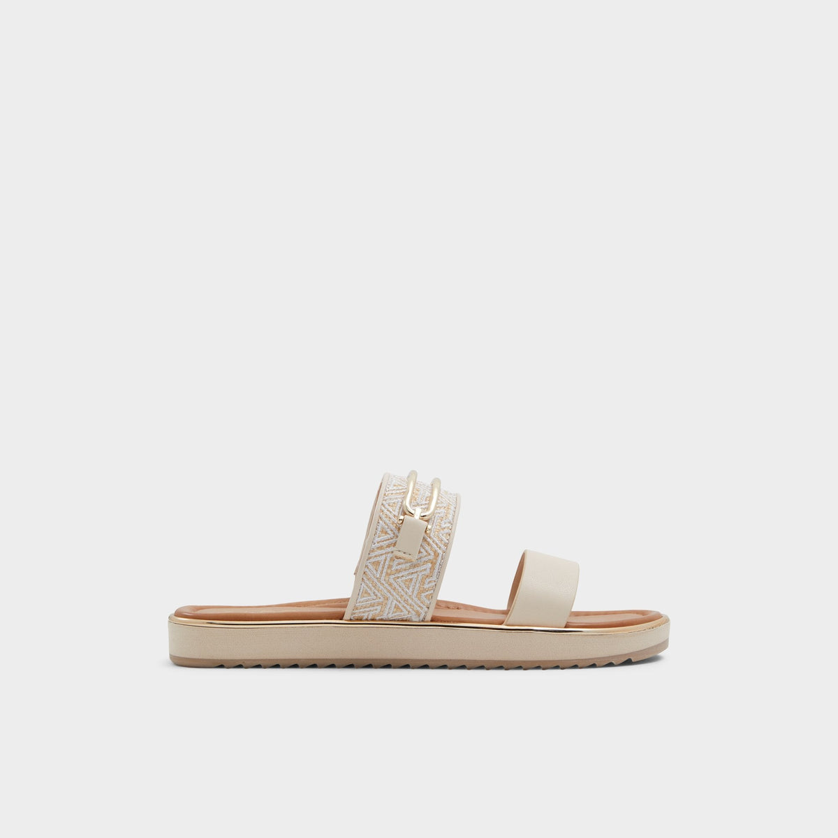 Lagoon Other Beige Synthetic Print Women's Footbed sandals - Slide sandal, Footbed sandal | Aldo Best Seller