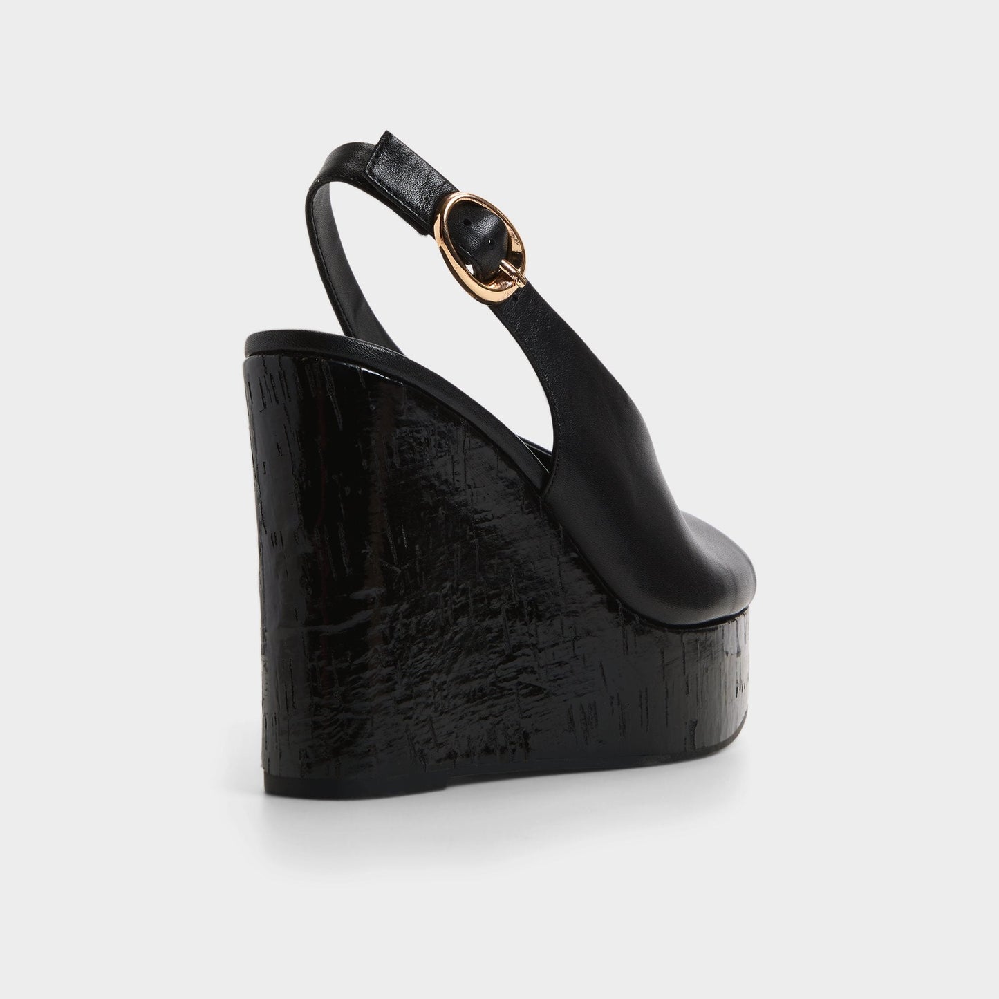 Tatianah in Black - Sling back heeled sandal, Wedge heel | Aldo Exclusive