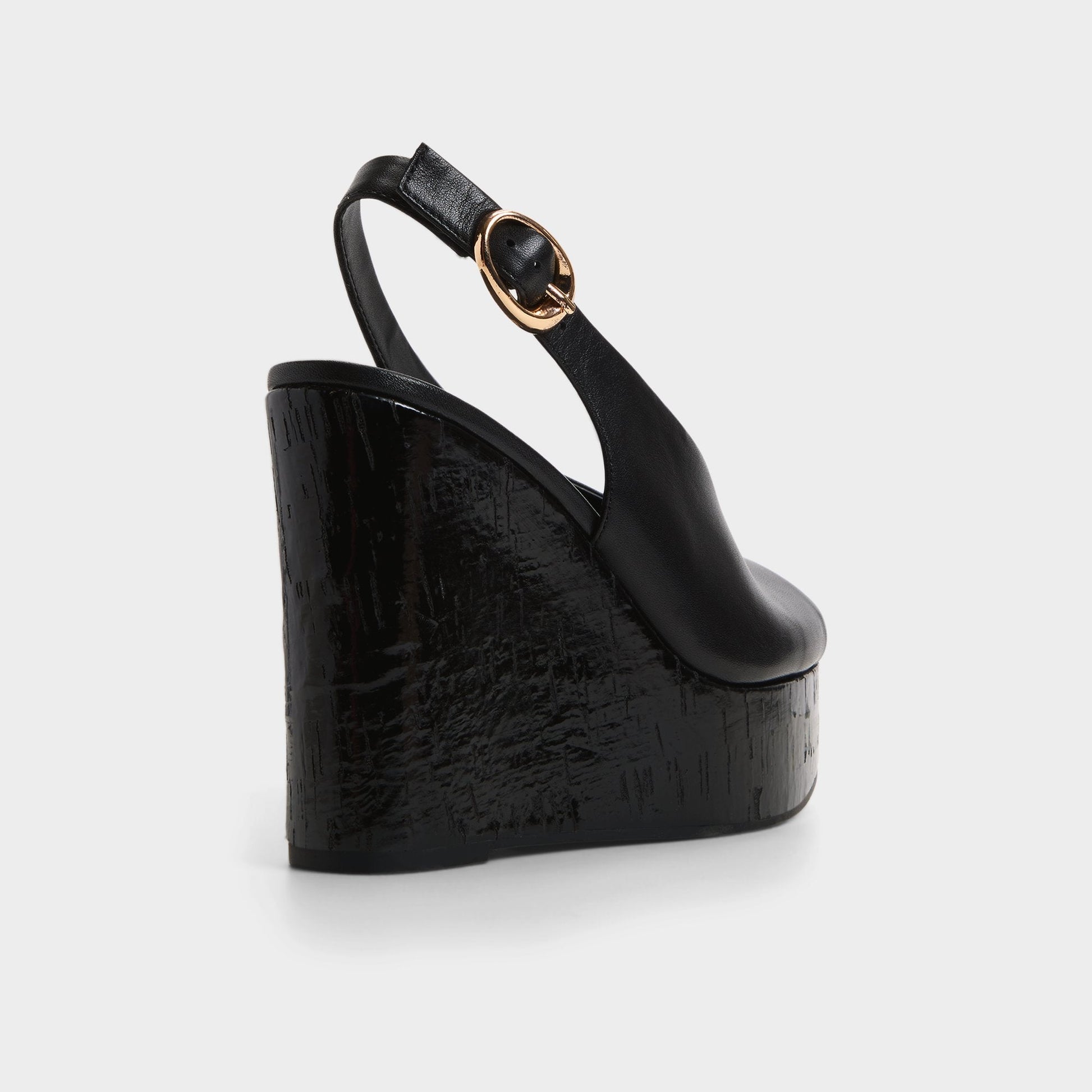 Tatianah in Black - Sling back heeled sandal, Wedge heel | Aldo Exclusive