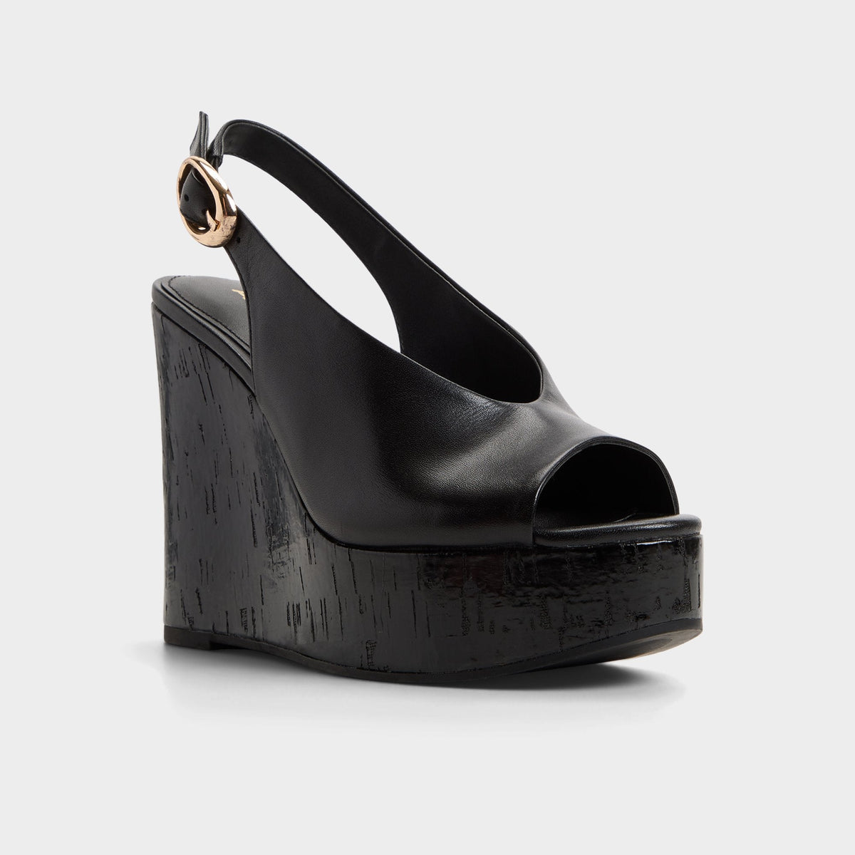 Tatianah in Black - Sling back heeled sandal, Wedge heel | Aldo Exclusive