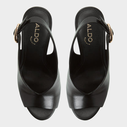 Tatianah in Black - Sling back heeled sandal, Wedge heel | Aldo Exclusive