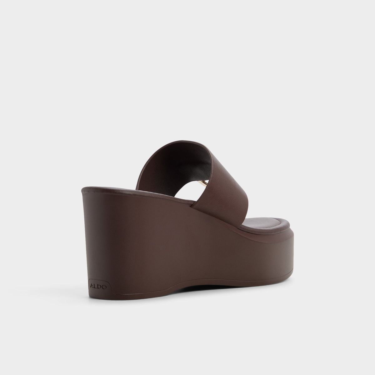Friegan in Dark Brown - Slide sandal, Wedge heel | Aldo Premium