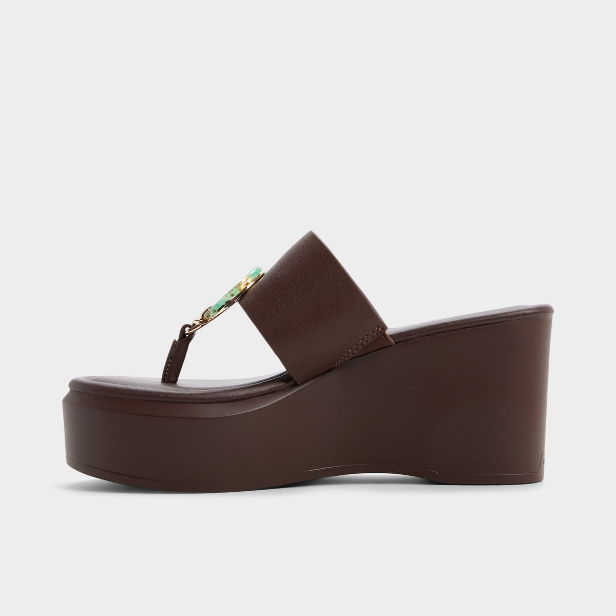 Friegan in Dark Brown - Slide sandal, Wedge heel | Aldo Premium