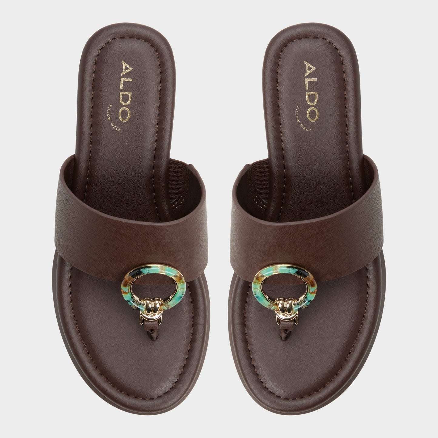 Friegan in Dark Brown - Slide sandal, Wedge heel | Aldo Premium