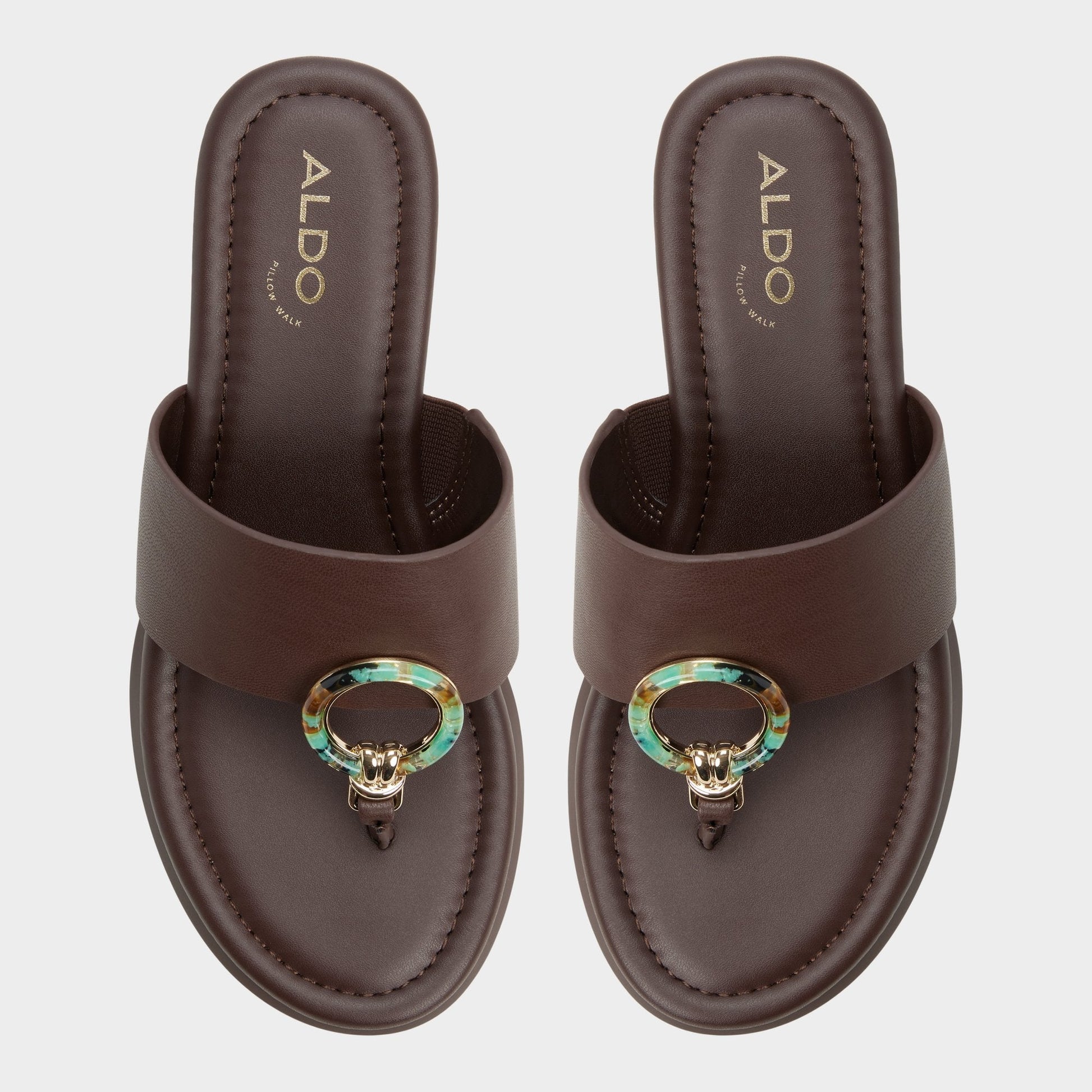 Friegan in Dark Brown - Slide sandal, Wedge heel | Aldo Premium
