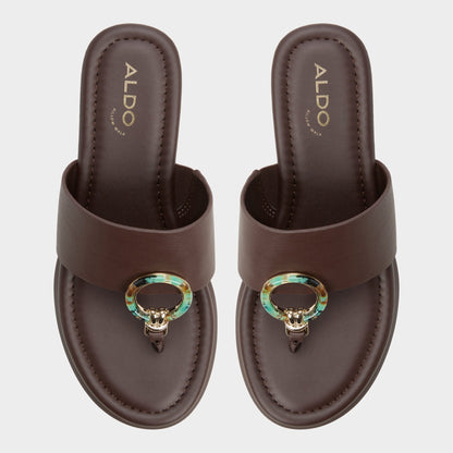 Friegan in Dark Brown - Slide sandal, Wedge heel | Aldo Premium