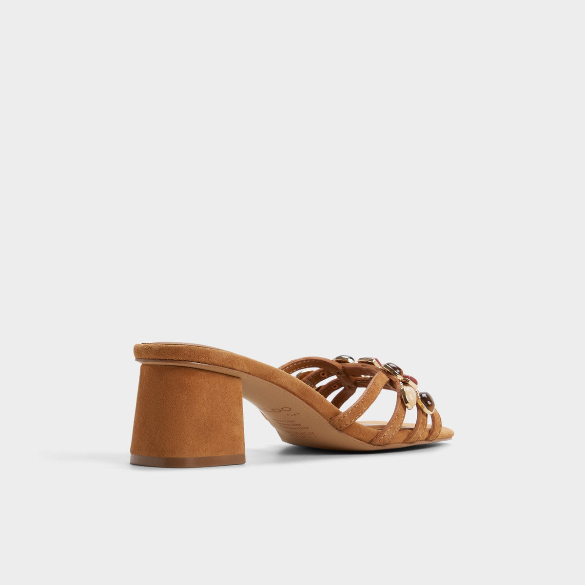 Jemstone in Medium Brown - Strappy heeled sandal, Block heel | Aldo Popular