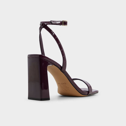 Azzira in Bordo - Strappy heeled sandal, Block heel | Aldo Signature