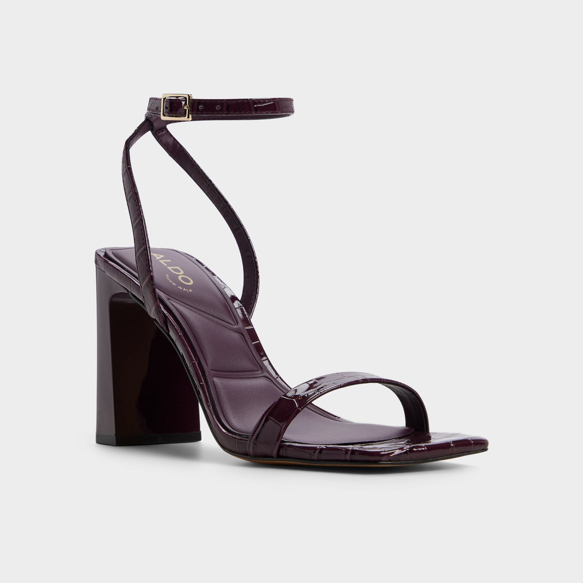 Azzira in Bordo - Strappy heeled sandal, Block heel | Aldo Signature