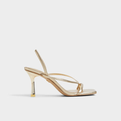 Riva Gold Women's Strappy sandals - Sling back heeled sandal, Stiletto heel | Aldo Classic