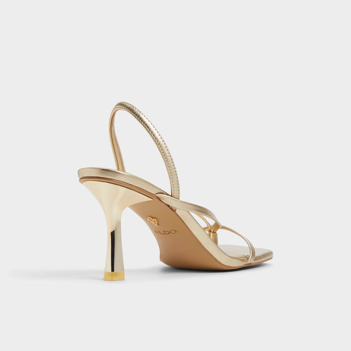 Riva Gold Women's Strappy sandals - Sling back heeled sandal, Stiletto heel | Aldo Classic