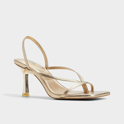 Riva Gold Women's Strappy sandals - Sling back heeled sandal, Stiletto heel | Aldo Classic