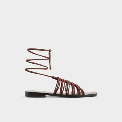 Unoma in Dark Brown - Strappy flat sandal | Aldo Recommended