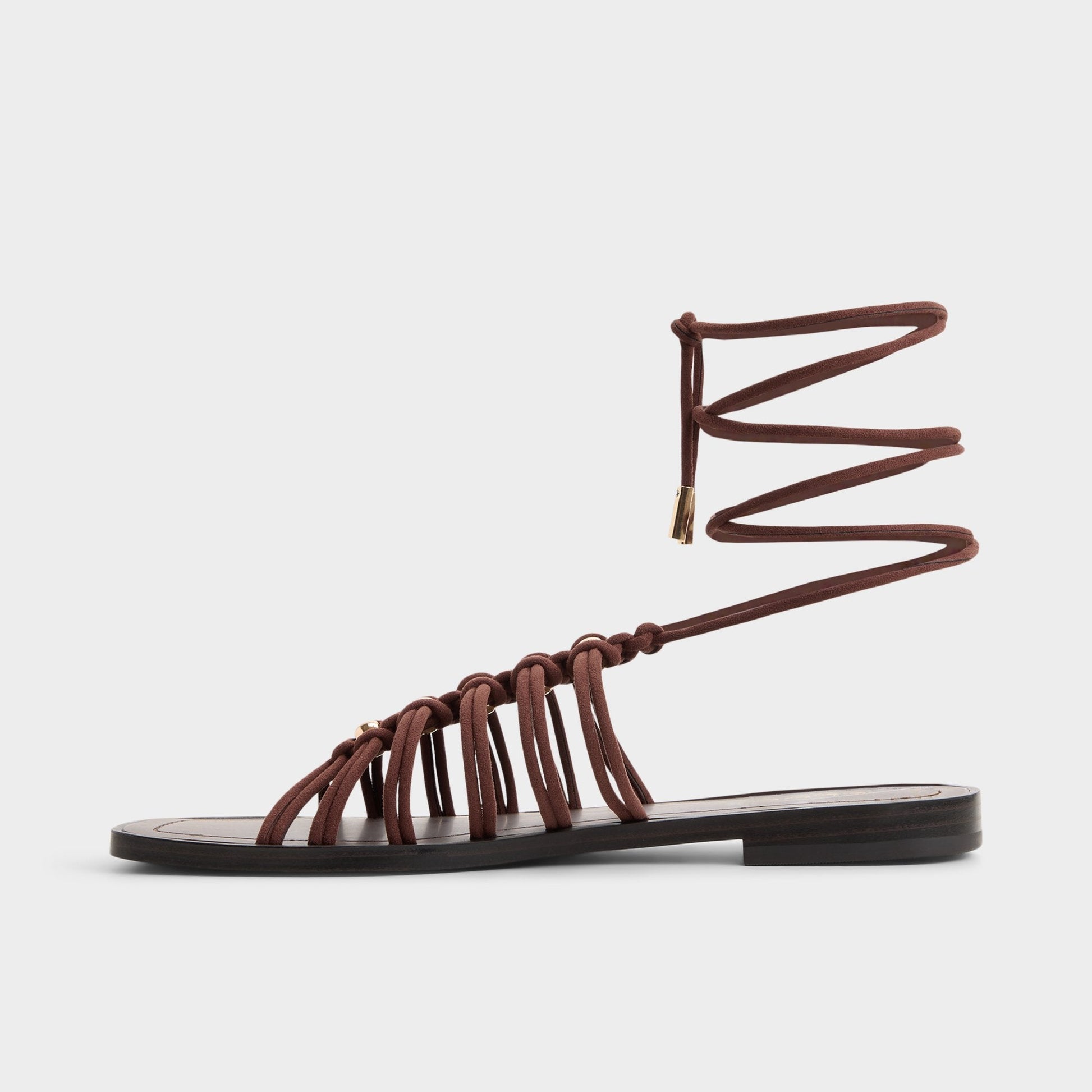 Unoma in Dark Brown - Strappy flat sandal | Aldo Recommended