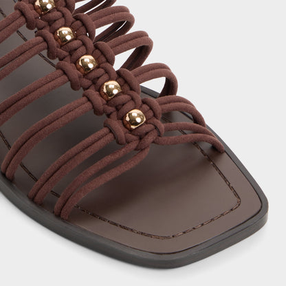 Unoma in Dark Brown - Strappy flat sandal | Aldo Recommended