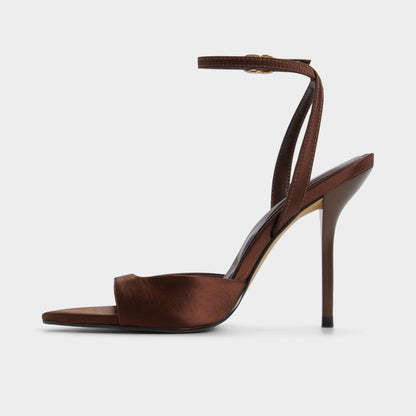 Forevermore in Dark Brown 14154135 - Strappy heeled sandal, Stiletto heel | Aldo Popular