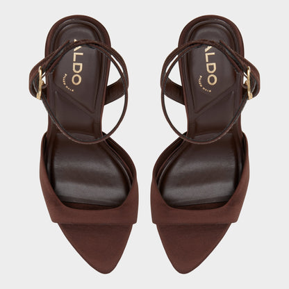 Forevermore in Dark Brown 14154135 - Strappy heeled sandal, Stiletto heel | Aldo Popular