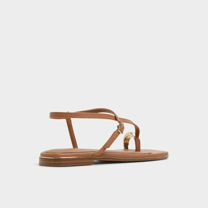 Jomalina Medium Brown Women's Flats - Strappy flat sandal | Aldo Essential