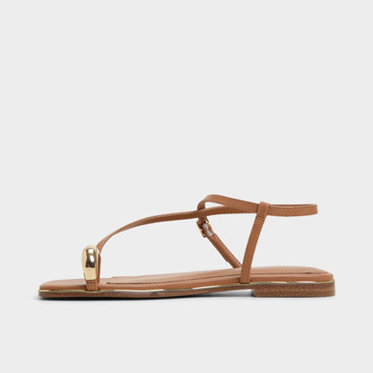 Jomalina Medium Brown Women's Flats - Strappy flat sandal | Aldo Essential