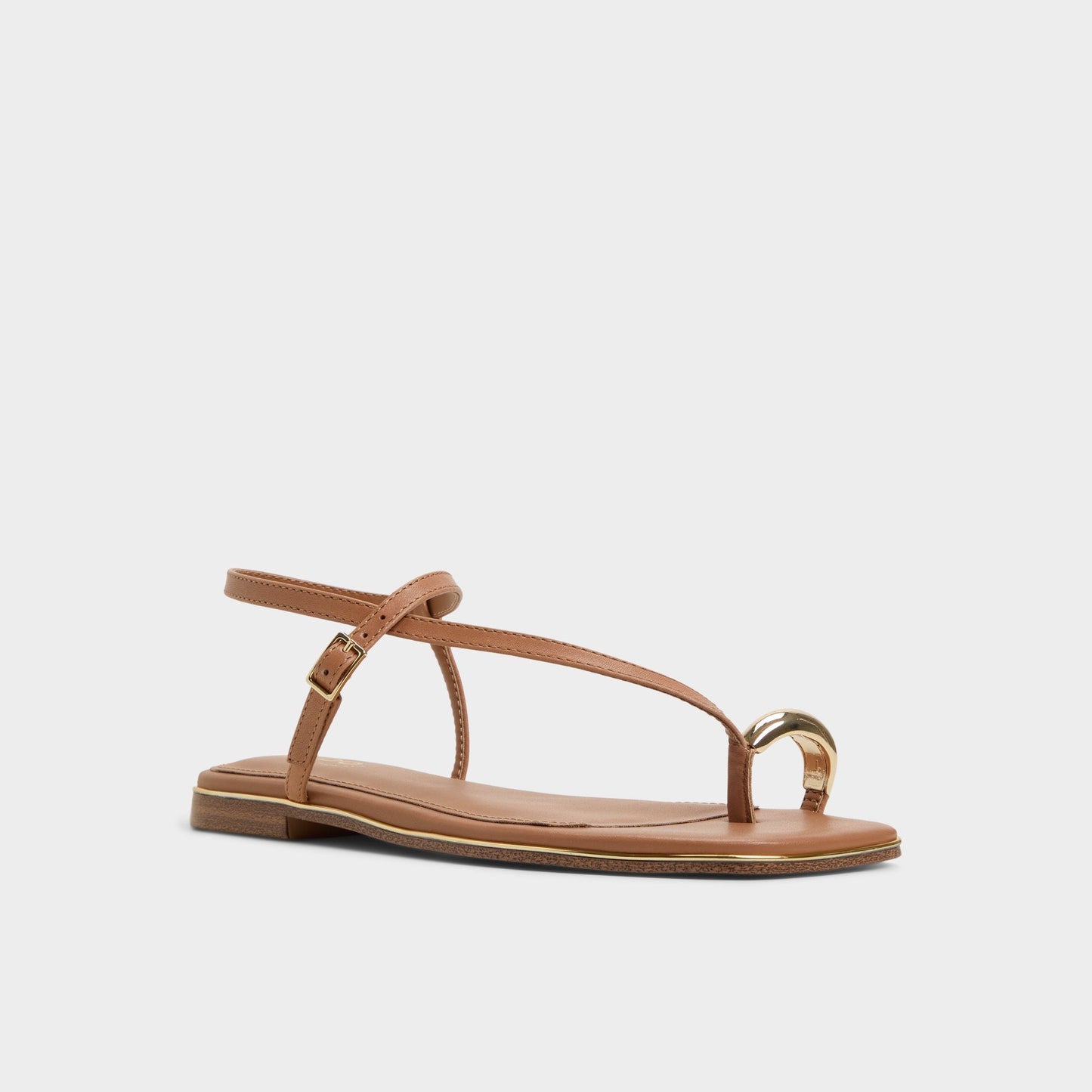 Jomalina Medium Brown Women's Flats - Strappy flat sandal | Aldo Essential