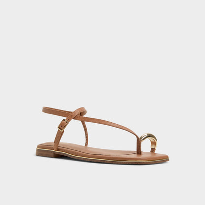 Jomalina Medium Brown Women's Flats - Strappy flat sandal | Aldo Essential