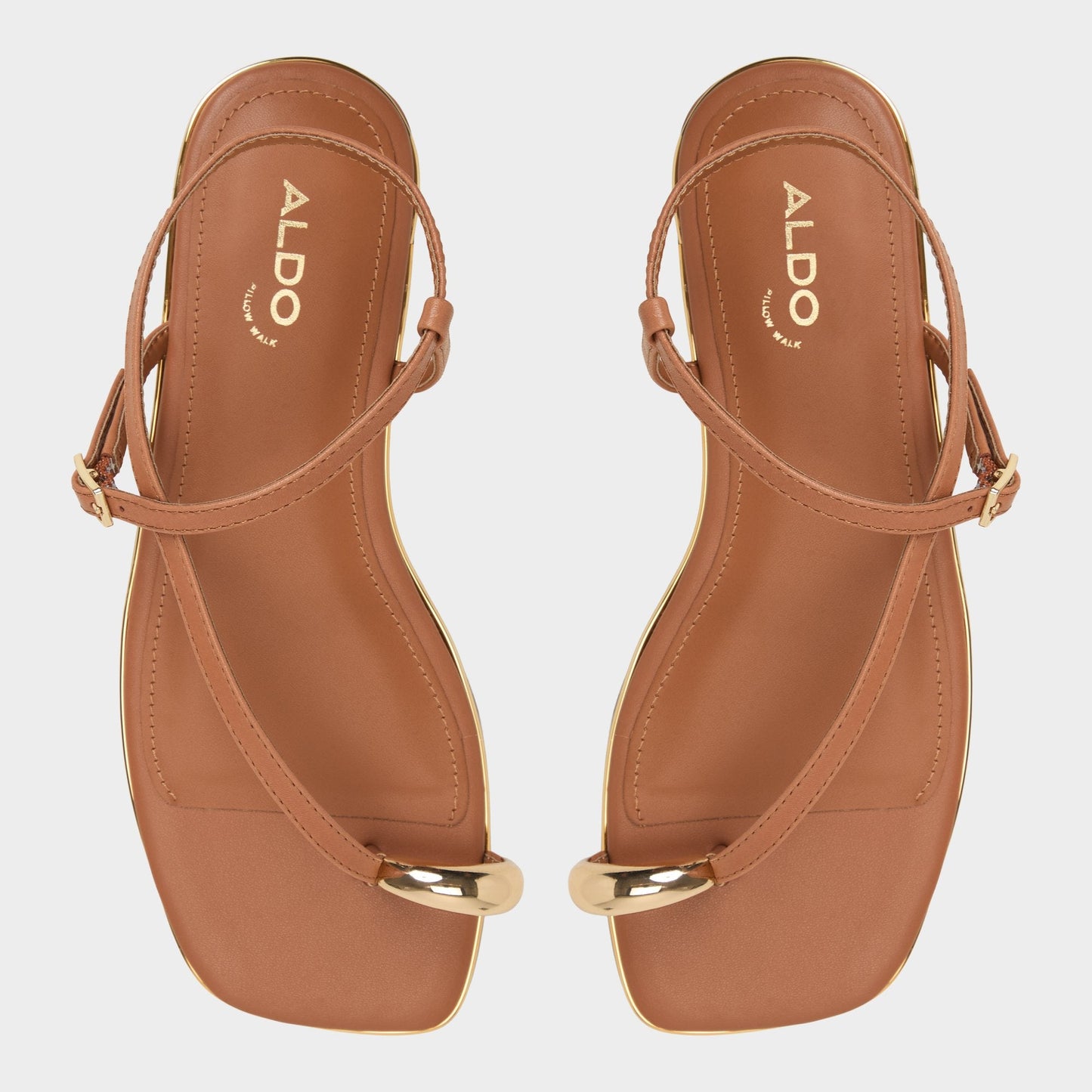 Jomalina Medium Brown Women's Flats - Strappy flat sandal | Aldo Essential