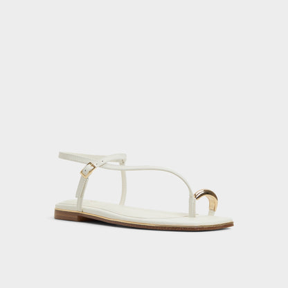 Jomalina White Women's Flats - Strappy flat sandal | Aldo Popular