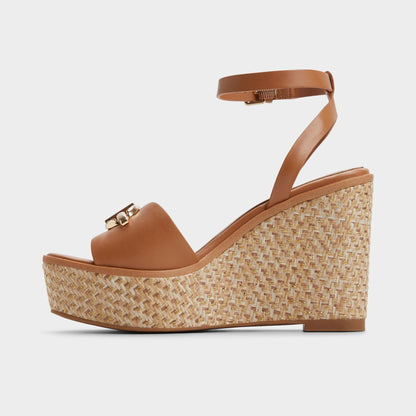 Ybylin Medium Brown Women's Wedges - Wedge sandal, Wedge heel | Aldo New