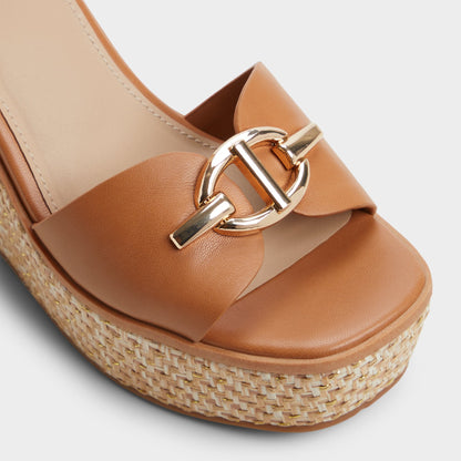 Ybylin Medium Brown Women's Wedges - Wedge sandal, Wedge heel | Aldo New