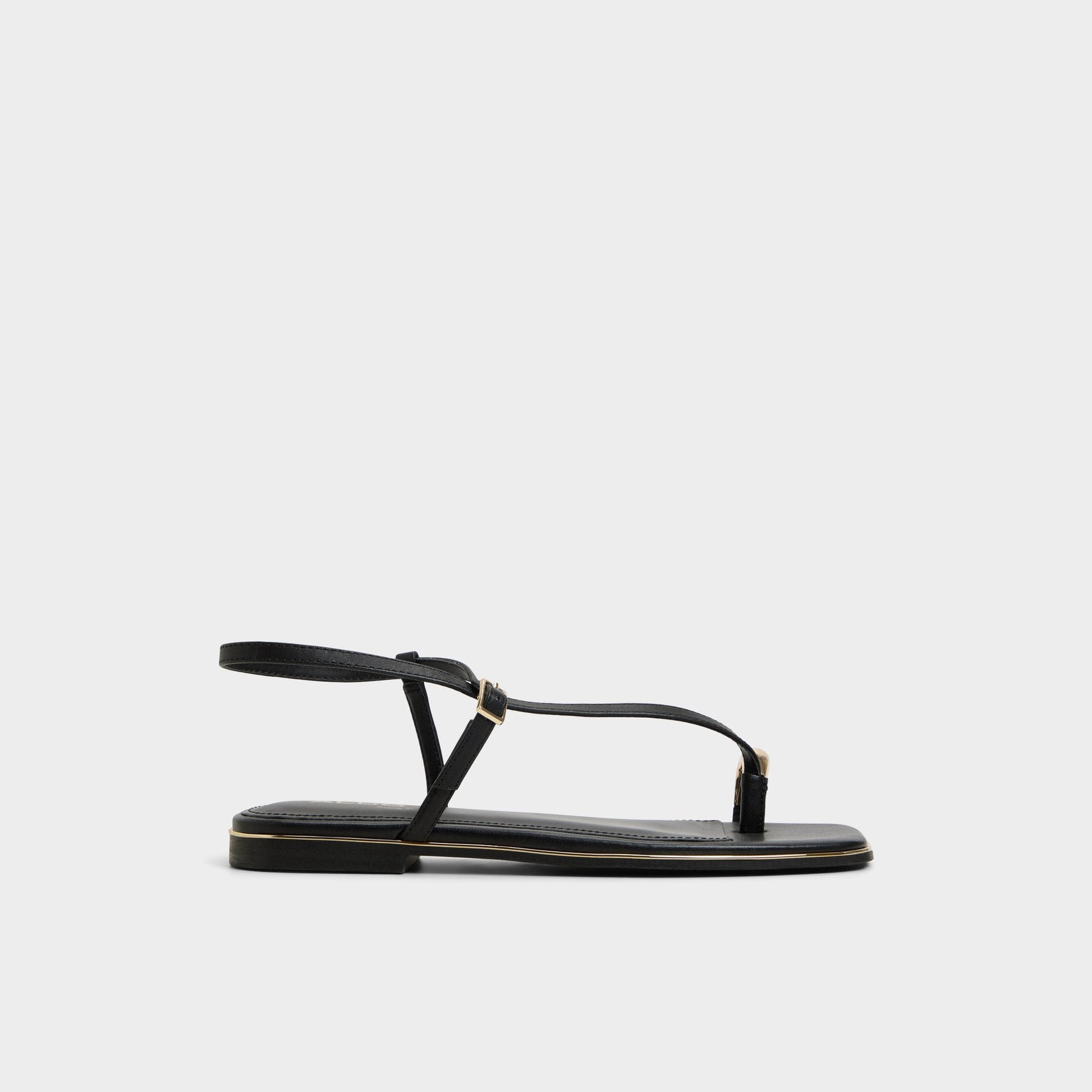 Jomalina Black Women's Flats - Strappy flat sandal | Aldo Signature