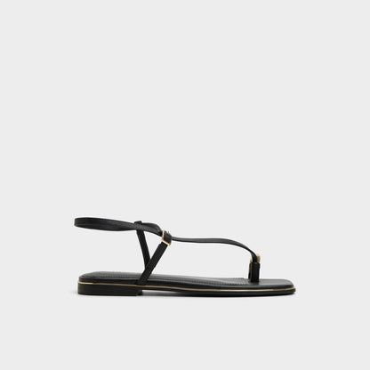 Jomalina Black Women's Flats - Strappy flat sandal | Aldo Signature