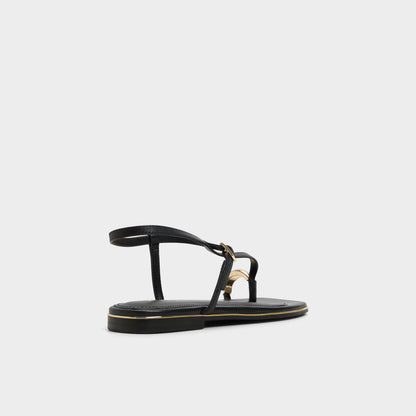 Jomalina Black Women's Flats - Strappy flat sandal | Aldo Signature