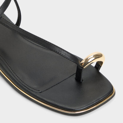 Jomalina Black Women's Flats - Strappy flat sandal | Aldo Signature