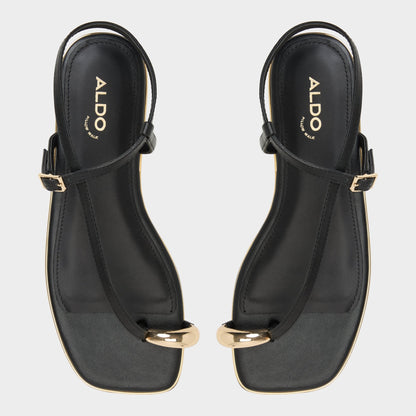 Jomalina Black Women's Flats - Strappy flat sandal | Aldo Signature