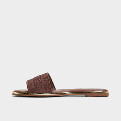 Oceania Medium Brown Women's Flats - Slide sandal | Aldo Recommended
