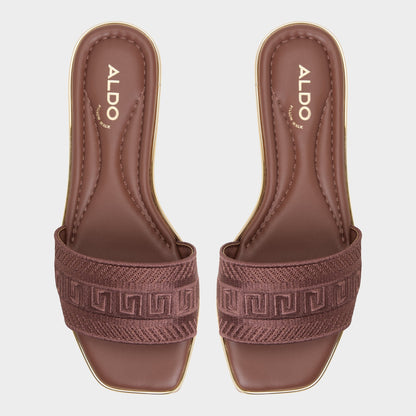 Oceania Medium Brown Women's Flats - Slide sandal | Aldo Recommended