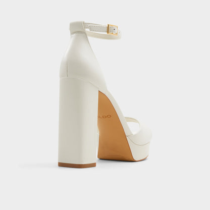 Enaegyn2.0 White/Bone Women's Platform Shoes - Strappy heeled sandal, Block heel | Aldo Essential