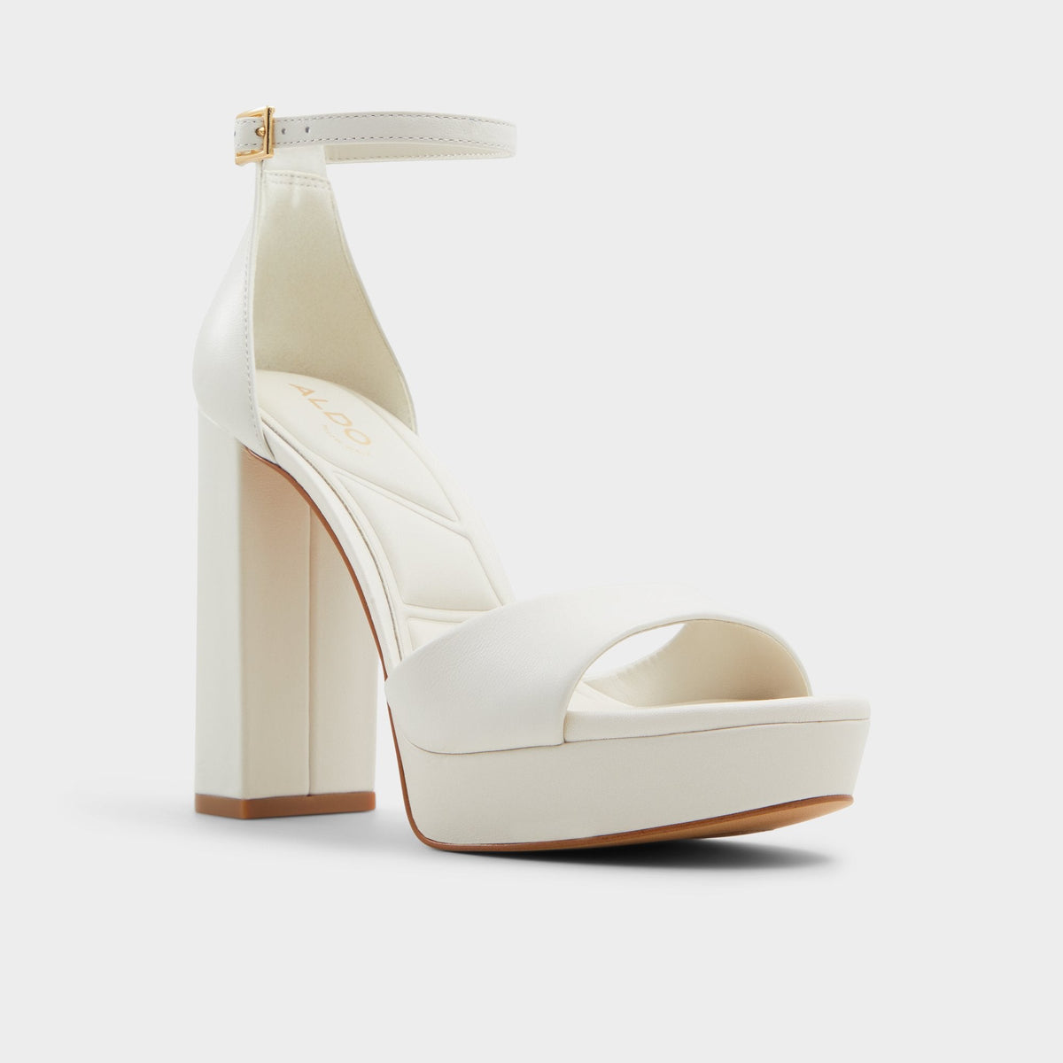 Enaegyn2.0 White/Bone Women's Platform Shoes - Strappy heeled sandal, Block heel | Aldo Essential